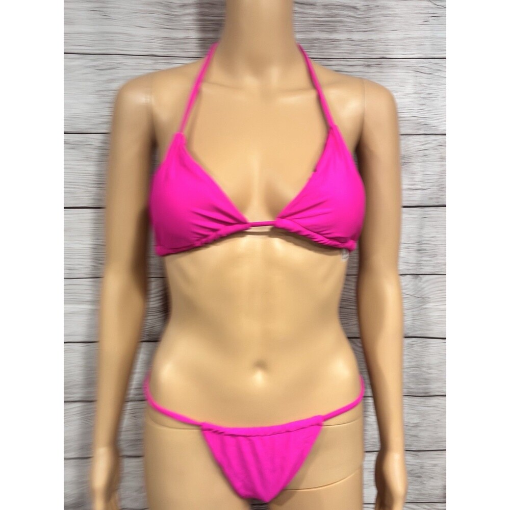 Thong Bikini Sets for Women - Brazilian Micro String Bikinis Size S Pink Beach